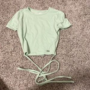 lime green hollister tie top